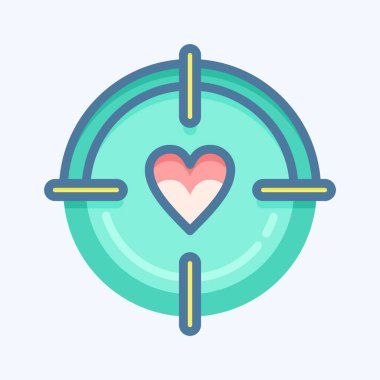 Simge Hedefi. Sevgililer Günü sembolüyle ilgili. Karalama stili. Basit dizayn edilebilir. Basit resimleme