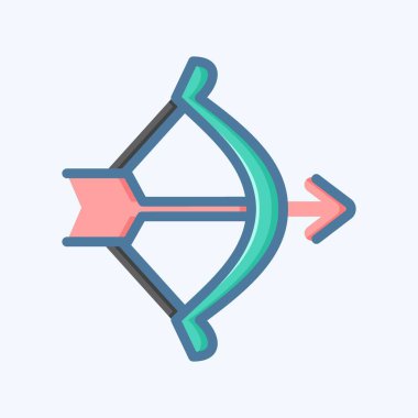 Simge yayı ve ok. Sevgililer Günü sembolüyle ilgili. Karalama stili. Basit dizayn edilebilir. Basit resimleme