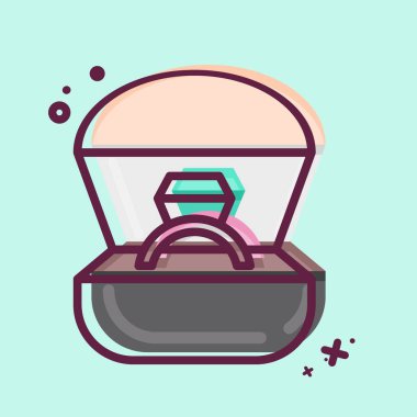 Simge halkası. Sevgililer Günü sembolüyle ilgili. MBE tarzı. Basit dizayn edilebilir. Basit resimleme