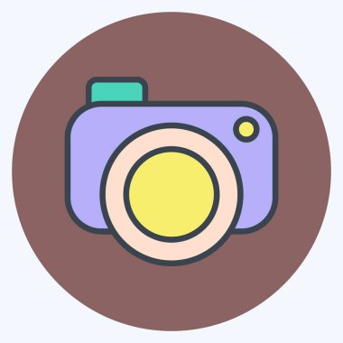 Simge Selfie 'si. Sevgililer Günü sembolüyle ilgili. renk arkadaşı stili. Basit dizayn edilebilir. Basit resimleme