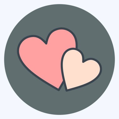 Simge aşkı. Sevgililer Günü sembolüyle ilgili. renk arkadaşı stili. Basit dizayn edilebilir. Basit resimleme