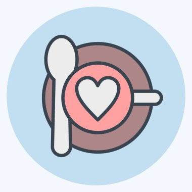 Simge Randevusu. Sevgililer Günü sembolüyle ilgili. renk arkadaşı stili. Basit dizayn edilebilir. Basit resimleme