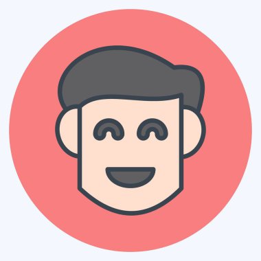 Icon Boy Friend. Sevgililer Günü sembolüyle ilgili. renk arkadaşı stili. Basit dizayn edilebilir. Basit resimleme