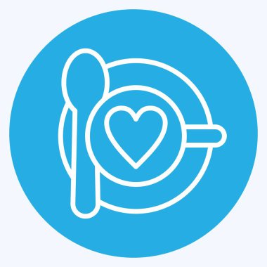 Simge Randevusu. Sevgililer Günü sembolüyle ilgili. Mavi gözlü. Basit dizayn edilebilir. Basit resimleme