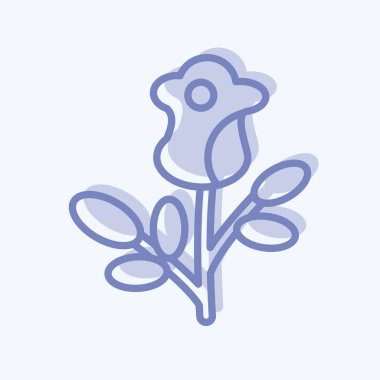 Simge Gülü. Sevgililer Günü sembolüyle ilgili. İki ton stili. Basit dizayn edilebilir. Basit resimleme