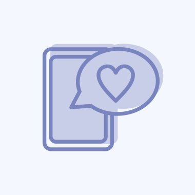 Simge Aşk mesajı. Sevgililer Günü sembolüyle ilgili. İki ton stili. Basit dizayn edilebilir. Basit resimleme