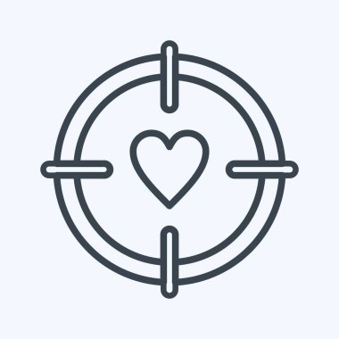 Simge Hedefi. Sevgililer Günü sembolüyle ilgili. Sıra tarzı. Basit dizayn edilebilir. Basit resimleme