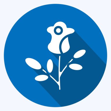 Simge Gülü. Sevgililer Günü sembolüyle ilgili. Uzun gölge tarzı. Basit dizayn edilebilir. Basit resimleme