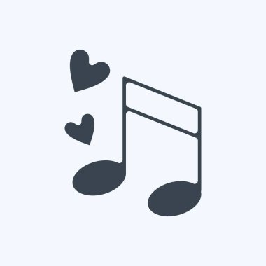 İkon Aşk Şarkısı. Sevgililer Günü sembolüyle ilgili. Kabartma tarzı. Basit dizayn edilebilir. Basit resimleme