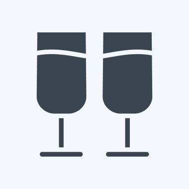 Icon Chin-chin. Sevgililer Günü sembolüyle ilgili. Kabartma tarzı. Basit dizayn edilebilir. Basit resimleme