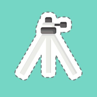 Etiket çizgisi üç ayağı kesmiş. Fotoğrafçılık sembolüyle ilgili. Basit dizayn edilebilir. Basit resimleme