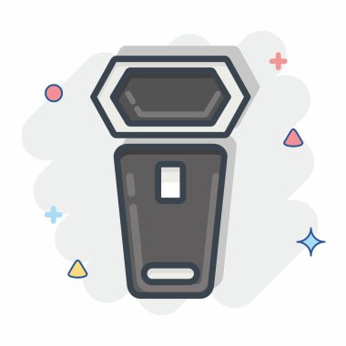 Kamera Aydınlatma Simgesi. Fotoğrafçılık sembolüyle ilgili. Çizgi roman tarzı. Basit dizayn edilebilir. Basit resimleme