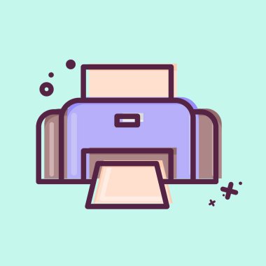 Simge Fotoğrafı Yazıcısı. Fotoğrafçılık sembolüyle ilgili. MBE tarzı. Basit dizayn edilebilir. Basit resimleme