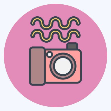 Simge Sualtı Fotoğrafçılığı. Fotoğrafçılık sembolüyle ilgili. renk arkadaşı stili. Basit dizayn edilebilir. Basit resimleme