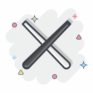 Simge Bilardo İşareti. Spor Malzemeleri sembolüyle ilgili. Çizgi roman. Basit dizayn edilebilir. Basit resimleme