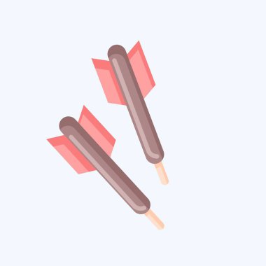 Simge dartları. Spor Malzemeleri sembolüyle ilgili. Düz stil. Basit dizayn edilebilir. Basit resimleme