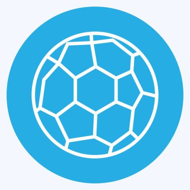 Simgesel futbol topu. Spor Malzemeleri sembolüyle ilgili. Mavi gözlü. Basit dizayn edilebilir. Basit resimleme