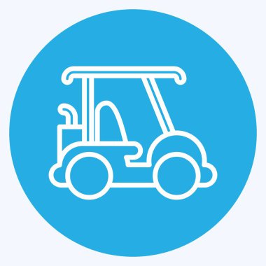 Simge Golf Arabası. Spor Malzemeleri sembolüyle ilgili. Mavi gözlü. Basit dizayn edilebilir. Basit resimleme