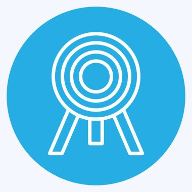 İkona Bullseye. Spor Malzemeleri sembolüyle ilgili. Mavi gözlü. Basit dizayn edilebilir. Basit resimleme