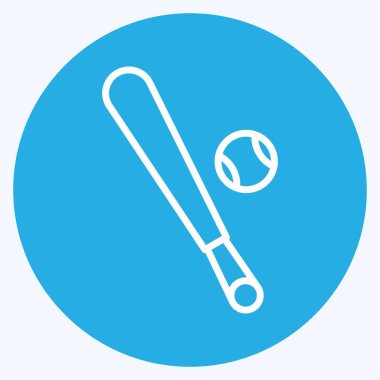 Simge Yarasa. Spor Malzemeleri sembolüyle ilgili. Mavi gözlü. Basit dizayn edilebilir. Basit resimleme