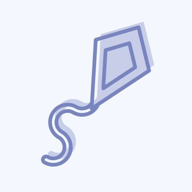 Simge Uçurtma. Spor Malzemeleri sembolüyle ilgili. İki ton stili. Basit dizayn edilebilir. Basit resimleme