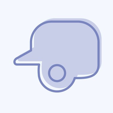 Simge Vuruş Miğferi. Spor Malzemeleri sembolüyle ilgili. İki ton stili. Basit dizayn edilebilir. Basit resimleme