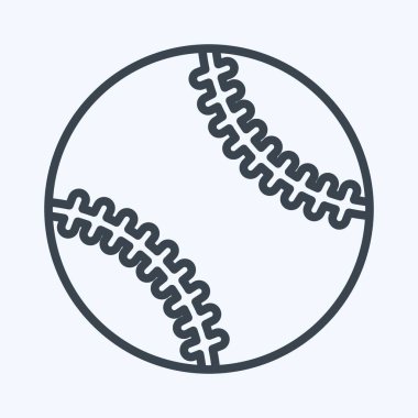 Beyzbol topu. Spor Malzemeleri sembolüyle ilgili. Sıra tarzı. Basit dizayn edilebilir. Basit resimleme