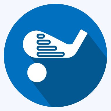 İkon Hosel. Spor Malzemeleri sembolüyle ilgili. Uzun gölge tarzı. Basit dizayn edilebilir. Basit resimleme