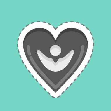 Sticker line cut Happiness. related to Psychological symbol. simple illustration. emotions, empathy, assistance