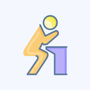 Icon Badness an Sorrow. related to Psychological symbol. doodle style. simple illustration. emotions, empathy, assistance