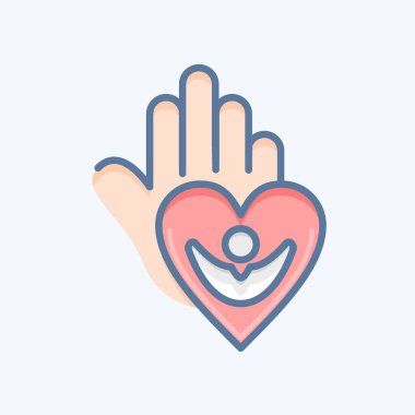 Icon Caring For People. related to Psychological symbol. doodle style. simple illustration. emotions, empathy, assistance