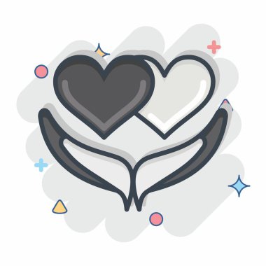 Icon Forgiveness. related to Psychological symbol. Comic Style. simple illustration. emotions, empathy, assistance