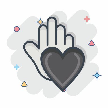 Icon Charity. related to Psychological symbol. Comic Style. simple illustration. emotions, empathy, assistance