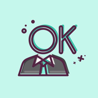 Icon Self Esteem Affirmations. related to Psychological symbol. MBE style. simple illustration. emotions, empathy, assistance