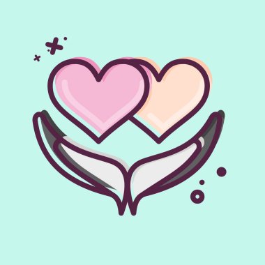 Icon Forgiveness. related to Psychological symbol. MBE style. simple illustration. emotions, empathy, assistance