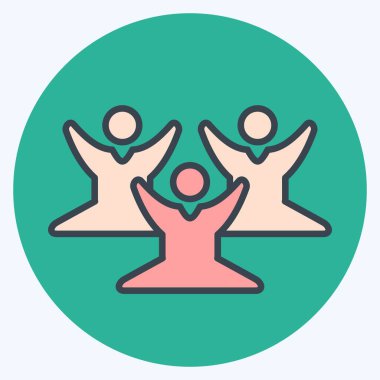 Icon Meditation Training. related to Psychological symbol. color mate style. simple illustration. emotions, empathy, assistance