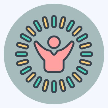 Icon Optimism and Happines. related to Psychological symbol. color mate style. simple illustration. emotions, empathy, assistance