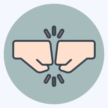 Icon Greeting. related to Psychological symbol. color mate style. simple illustration. emotions, empathy, assistance