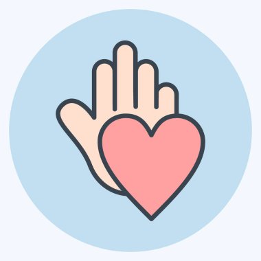 Icon Charity. related to Psychological symbol. color mate style. simple illustration. emotions, empathy, assistance