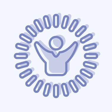 Icon Optimism and Happines. related to Psychological symbol. two tone style. simple illustration. emotions, empathy, assistance