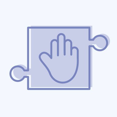 Icon Helping Hand. related to Psychological symbol. two tone style. simple illustration. emotions, empathy, assistance