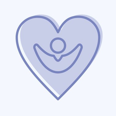 Icon Happiness. related to Psychological symbol. two tone style. simple illustration. emotions, empathy, assistance