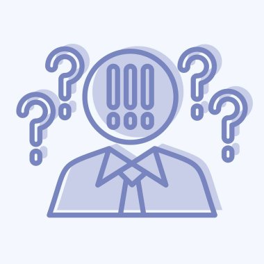 Icon Critical Thinking. related to Psychological symbol. two tone style. simple illustration. emotions, empathy, assistance