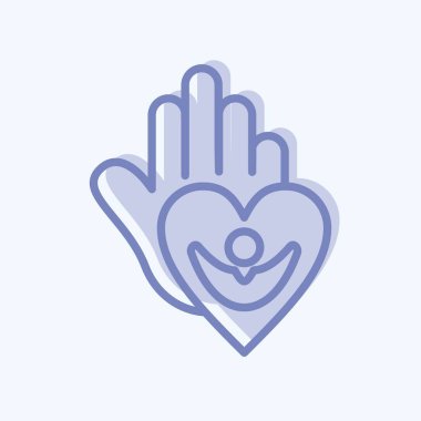 Icon Caring For People. related to Psychological symbol. two tone style. simple illustration. emotions, empathy, assistance