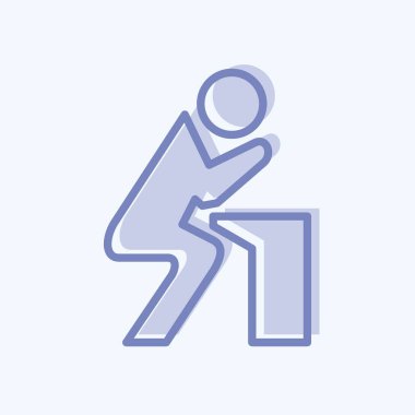 Icon Badness an Sorrow. related to Psychological symbol. two tone style. simple illustration. emotions, empathy, assistance