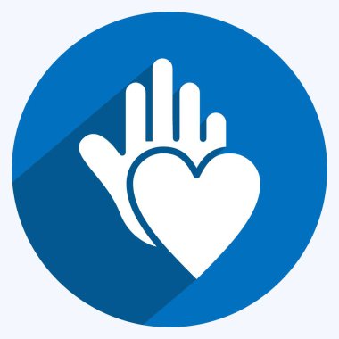 Icon Charity. related to Psychological symbol. long shadow style. simple illustration. emotions, empathy, assistance