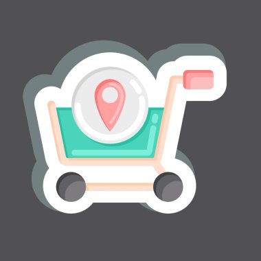 Sticker Shop Location. related to Online Store symbol. simple illustration. shop