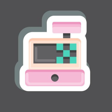 Sticker Cash Register. related to Online Store symbol. simple illustration. shop