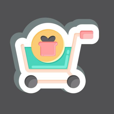 Sticker Buy With Gift. related to Online Store symbol. simple illustration. shop