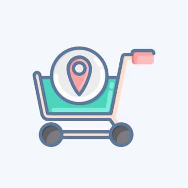 Icon Shop Location. related to Online Store symbol. doodle style. simple illustration. shop